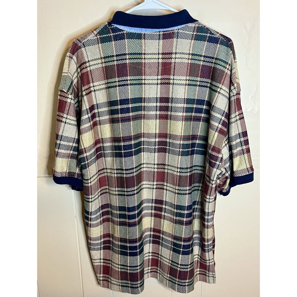 Vintage 1990’s New River Company Men’s XL Short Sleeve Plaid Polo Shirt Used - Picture 6 of 6